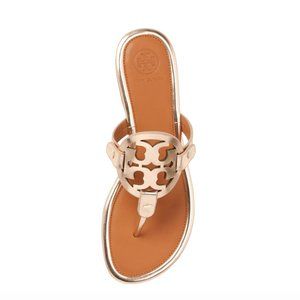 Tory Burch || Miller Flip Flops in Rose Gold / Tan